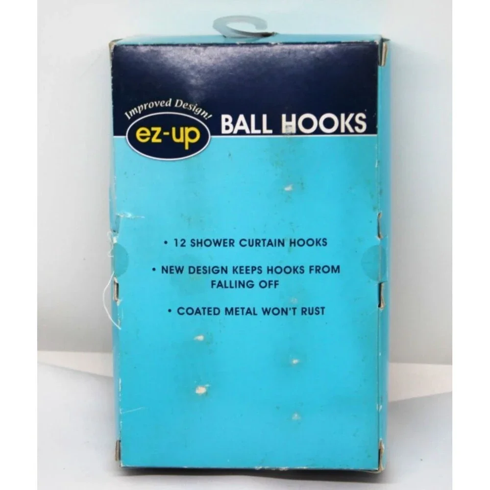 EZ-UP Metal Ball Shower Curtain Bronze Hook Rings Set of 12 NEW IN BOX